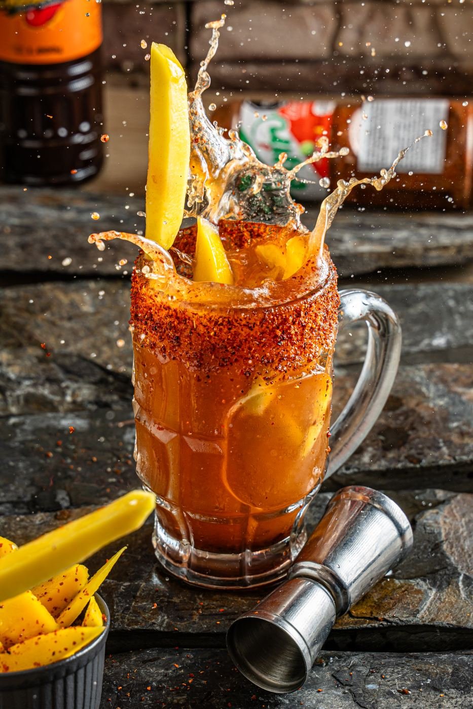 Coctel con escarcha de chile